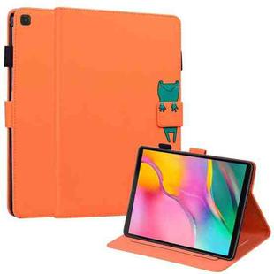 For Samsung Galaxy Tab A 10.1 T510 Cartoon Buckle Leather Tablet Case(Orange)