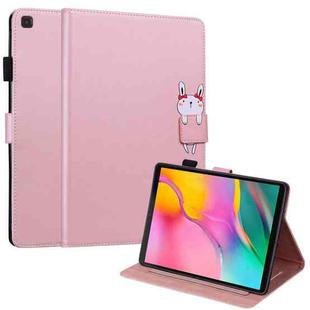 For Samsung Galaxy Tab A 10.1 T510 Cartoon Buckle Leather Tablet Case(Rose Gold)