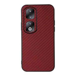 For Honor 90 Pro Carbon Fiber Texture Shockproof Phone Case(Red)