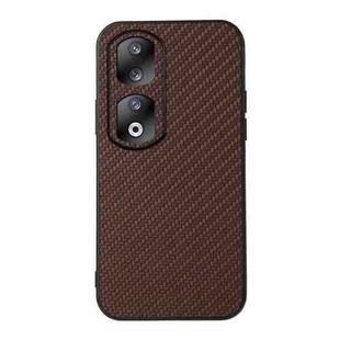 For Honor 90 Pro Carbon Fiber Texture Shockproof Phone Case(Brown)