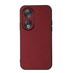 For Honor 90 Carbon Fiber Texture Shockproof Phone Case(Red)