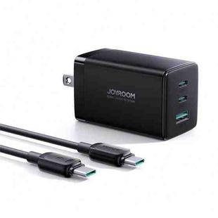 JOYROOM TCG01 GaN Ultra 3 in 1 65W Fast Charger with USB-C / Type-C Cable, US Plug(Black)