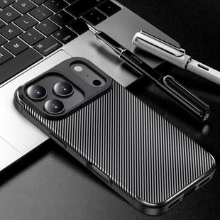 For iPhone 17 Pro Carbon Fiber Texture Shockproof TPU Phone Case(Black)