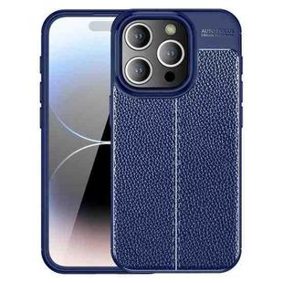 For iPhone 15 Pro Max Litchi Texture Shockproof TPU Phone Case(Blue)