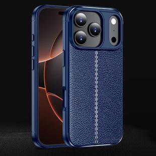 For iPhone 17 Pro Litchi Texture Shockproof TPU Phone Case(Blue)