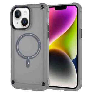 For iPhone 14 Plus Skin Feel TPU + PC MagSafe Magnetic Phone Case(Transparent Black)