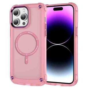 For iPhone 14 Pro Skin Feel TPU + PC MagSafe Magnetic Phone Case(Transparent Pink)