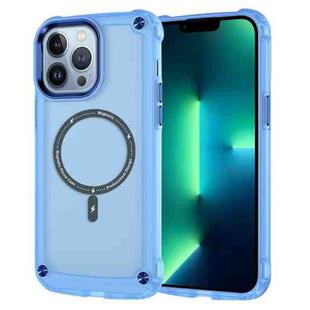 For iPhone 13 Pro Max Skin Feel TPU + PC MagSafe Magnetic Phone Case(Transparent Blue)