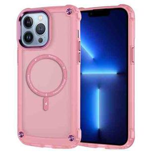 For iPhone 13 Pro Skin Feel TPU + PC MagSafe Magnetic Phone Case(Transparent Pink)
