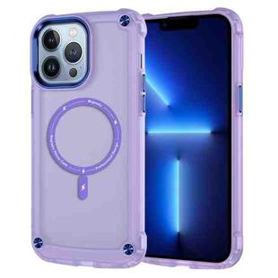 For iPhone 13 Pro Skin Feel TPU + PC MagSafe Magnetic Phone Case(Transparent Purple)