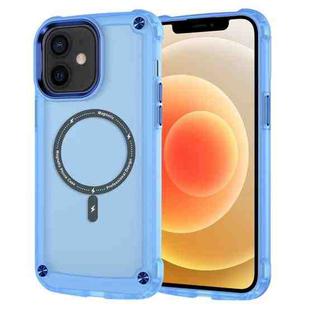 For iPhone 12 / 12 Pro Skin Feel TPU + PC MagSafe Magnetic Phone Case(Transparent Blue)