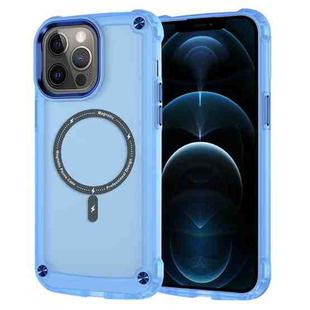 For iPhone 12 Pro Max Skin Feel TPU + PC MagSafe Magnetic Phone Case(Transparent Blue)
