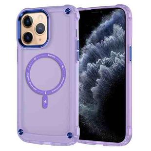 For iPhone 11 Pro Max Skin Feel TPU + PC MagSafe Magnetic Phone Case(Transparent Purple)