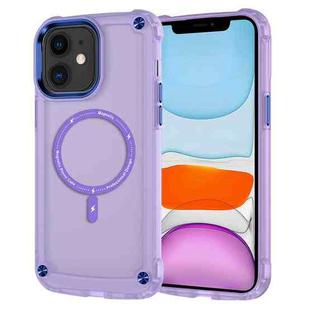 For iPhone 11 Skin Feel TPU + PC MagSafe Magnetic Phone Case(Transparent Purple)