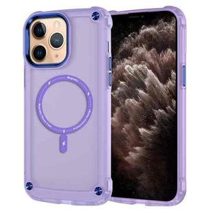 For iPhone 11 Pro Skin Feel TPU + PC MagSafe Magnetic Phone Case(Transparent Purple)