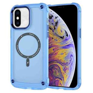For iPhone XS Max Skin Feel TPU + PC MagSafe Magnetic Phone Case(Transparent Blue)