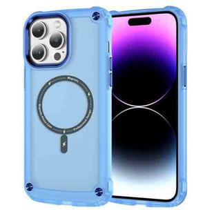 For iPhone 15 Pro Max Skin Feel TPU + PC MagSafe Magnetic Phone Case(Transparent Blue)