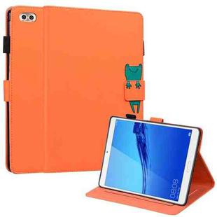 For Huawei MediaPad C5 8.0 2020 Cartoon Buckle Leather Tablet Case(Orange)
