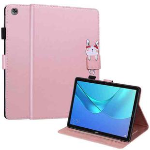 For Huawei MediaPad M5 10.8 Cartoon Buckle Leather Tablet Case(Rose Gold)