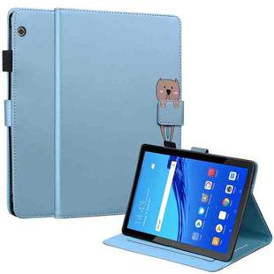 For Huawei MediaPad T5 Cartoon Buckle Leather Tablet Case(Blue)