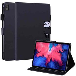 For Lenovo Tab P11 Cartoon Buckle Leather Tablet Case(Black)