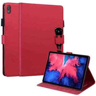 For Lenovo Tab P11 Cartoon Buckle Leather Tablet Case(Red)