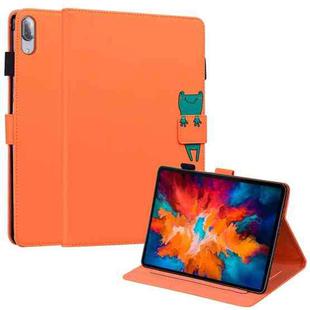 For Lenovo Tab P11 Pro Cartoon Buckle Leather Tablet Case(Orange)