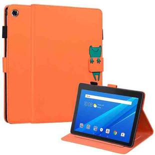For Lenovo Tab E10 HD TB-X104 Cartoon Buckle Leather Tablet Case(Orange)
