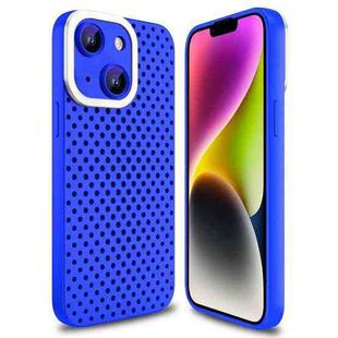 For iPhone 14 Hollow Heat Dissipation TPU Phone Case(Blue)