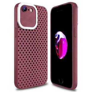 For iPhone SE 2022 / 2020 / 8 / 7 Hollow Heat Dissipation TPU Phone Case(Rose Red)