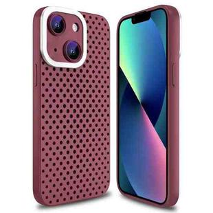 For iPhone 13 Hollow Heat Dissipation TPU Phone Case(Rose Red)