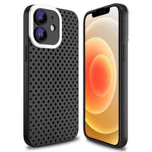 For iPhone 12 Hollow Heat Dissipation TPU Phone Case(Black)
