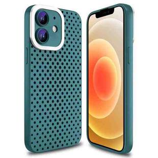 For iPhone 12 Hollow Heat Dissipation TPU Phone Case(Green)