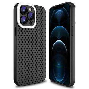 For iPhone 12 Pro Max Hollow Heat Dissipation TPU Phone Case(Black)