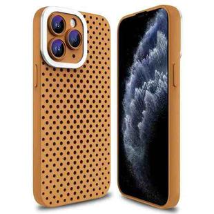 For iPhone 11 Pro Max Hollow Heat Dissipation TPU Phone Case(Brown)