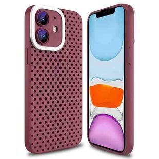 For iPhone 11 Hollow Heat Dissipation TPU Phone Case(Rose Red)