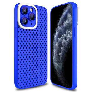 For iPhone 11 Pro Hollow Heat Dissipation TPU Phone Case(Blue)