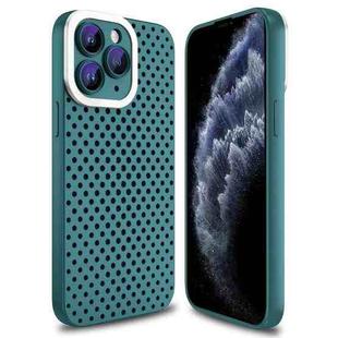 For iPhone 11 Pro Hollow Heat Dissipation TPU Phone Case(Green)