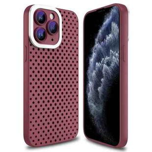 For iPhone 11 Pro Hollow Heat Dissipation TPU Phone Case(Rose Red)