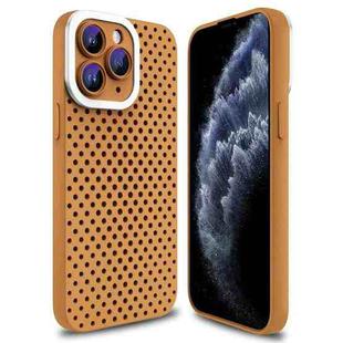 For iPhone 11 Pro Hollow Heat Dissipation TPU Phone Case(Brown)