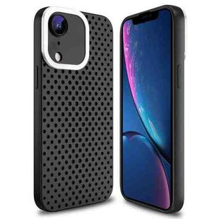 For iPhone XR Hollow Heat Dissipation TPU Phone Case(Black)