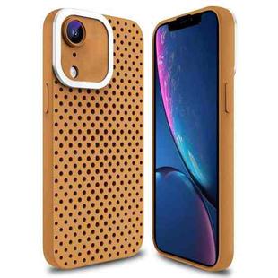 For iPhone XR Hollow Heat Dissipation TPU Phone Case(Brown)