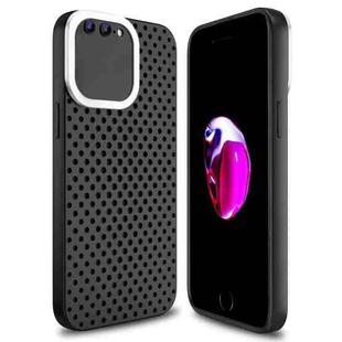 For iPhone 8 Plus / 7 Plus Hollow Heat Dissipation TPU Phone Case(Black)