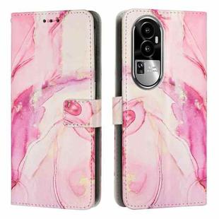 For OPPO Reno10 Pro+ Painted Marble Pattern Leather Phone Case(Rose Gold)