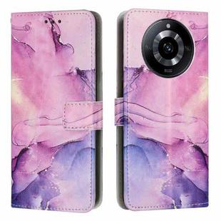 For Realme 11 Pro/11 Pro+ Painted Marble Pattern Leather Phone Case(Purple)