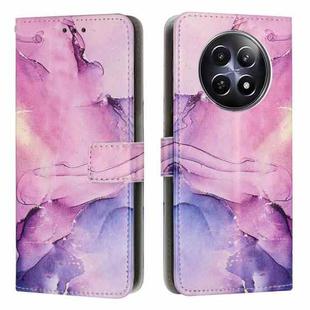 For Realme 12 5G / 13 5G Global Painted Marble Pattern Leather Phone Case(Purple)