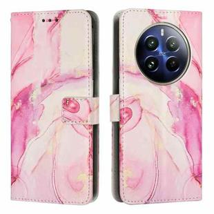 For Realme 12 Pro / 12 Pro+ Painted Marble Pattern Leather Phone Case(Rose Gold)