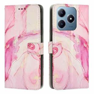 For Realme C63 / C61 / Note 60 Painted Marble Pattern Leather Phone Case(Rose Gold)