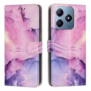 For Realme C63 / C61 / Note 60 Painted Marble Pattern Leather Phone Case(Purple)