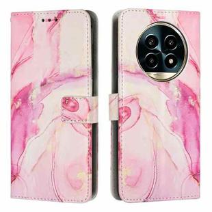 For Realme 13 Pro 5G Global / 13 Pro+ 5G Painted Marble Pattern Leather Phone Case(Rose Gold)